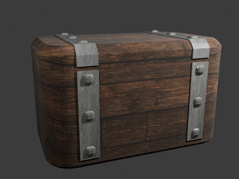 Old wooden chest 3D Model