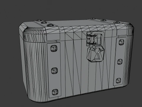 Old wooden chest 3D Model