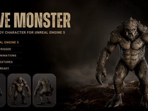 Cave Monster - Rigged - Animated - Epic Skeleton 3D 模型