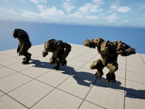 Cave Monster - Rigged - Animated - Epic Skeleton 3D Model