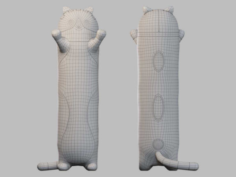 Soft Toy pillow long Cat loaf sausage 3D Model