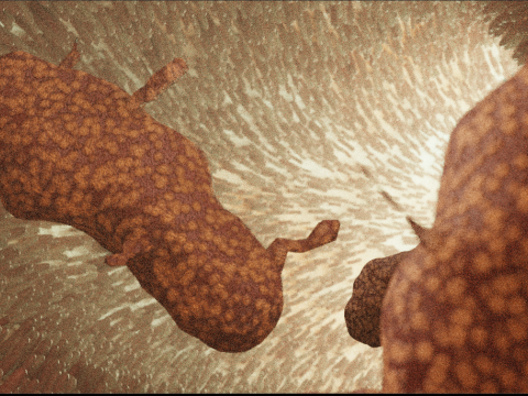 Darmmicrovilli en bacteriën geanimeerd 3D Model