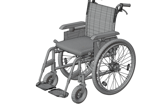 智能病人护理轮椅装备 3D 模型