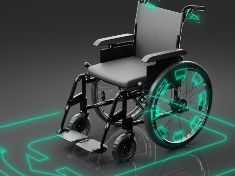 智能病人护理轮椅装备 3D 模型