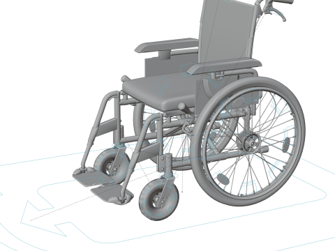 智能病人护理轮椅装备 3D 模型