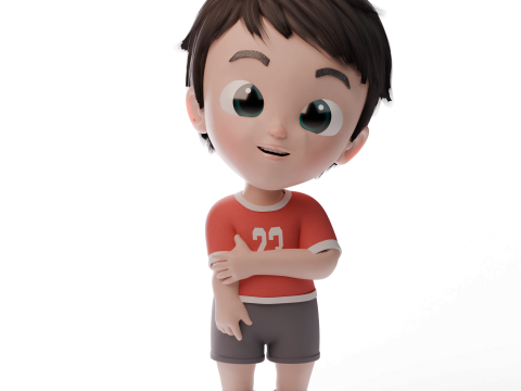 Дитячий 3D-персонаж у стилі Pixar повністю сфальсифікований 3D Модель