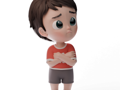 Pixar tarzı 3 boyutlu çizgi film çocuk karakteri tamamen hileli 3D Model