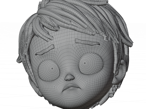 Pixar tarzı 3 boyutlu çizgi film çocuk karakteri tamamen hileli 3D Model