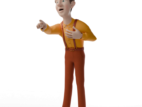 Повністю сфальсифікований стилізований 3d-персонаж людини з текстурами 3D Модель