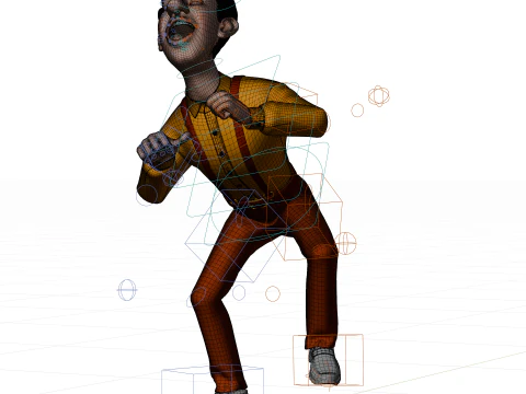 Fully rigged stylized 3d man character with textures 3D Model