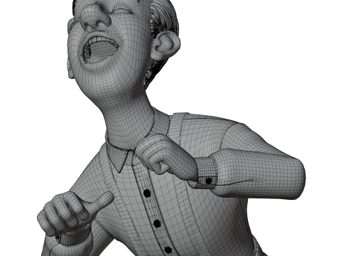 Fully rigged stylized 3d man character with textures 3D Model