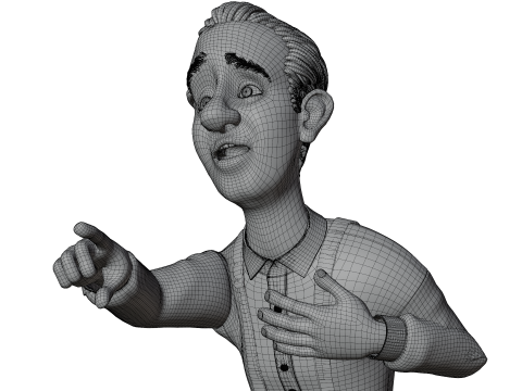 텍스처가 있는 완전히 조작된 양식화된 3d 남자 캐릭터 3D 모델