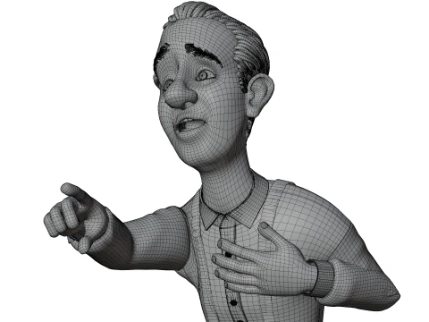 Fully rigged stylized 3d man character with textures 3D Model