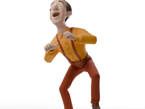 Fully rigged stylized 3d man character with textures 3D Model