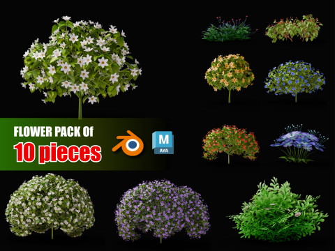 Mega coleção de flores 3D v1 Modelo 3D