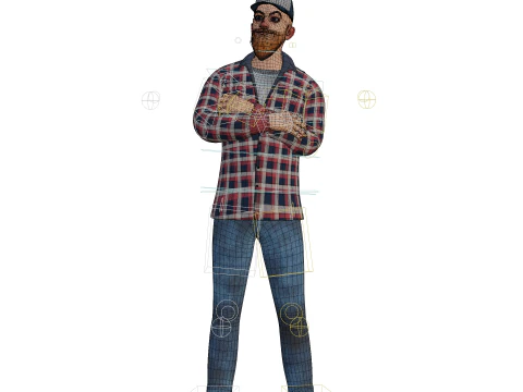Young 3D Cartoon Man or Man Character 3D Model