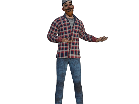 年轻 3D 卡通人或人物 3D 模型