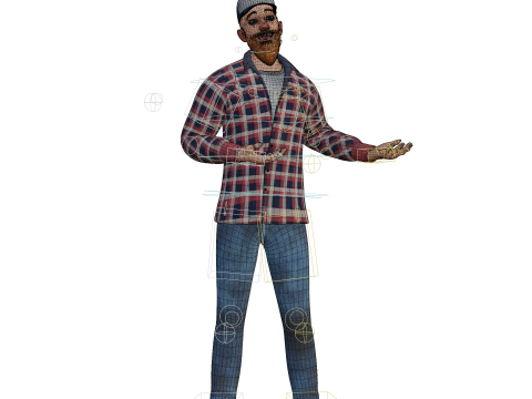 年轻 3D 卡通人或人物 3D 模型