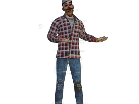 Young 3D Cartoon Man or Man Character 3D Model