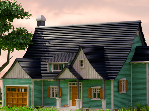 Eksterior Rumah Modern - 10 Paket Model 3D