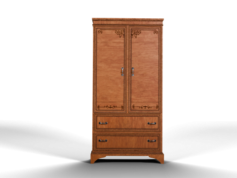 लकड़ी की अलमीरा कैबिनेट 3D मॉडल