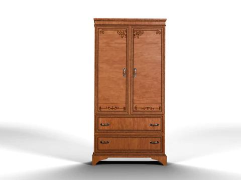 Ahşap almirah dolabı 3D Model
