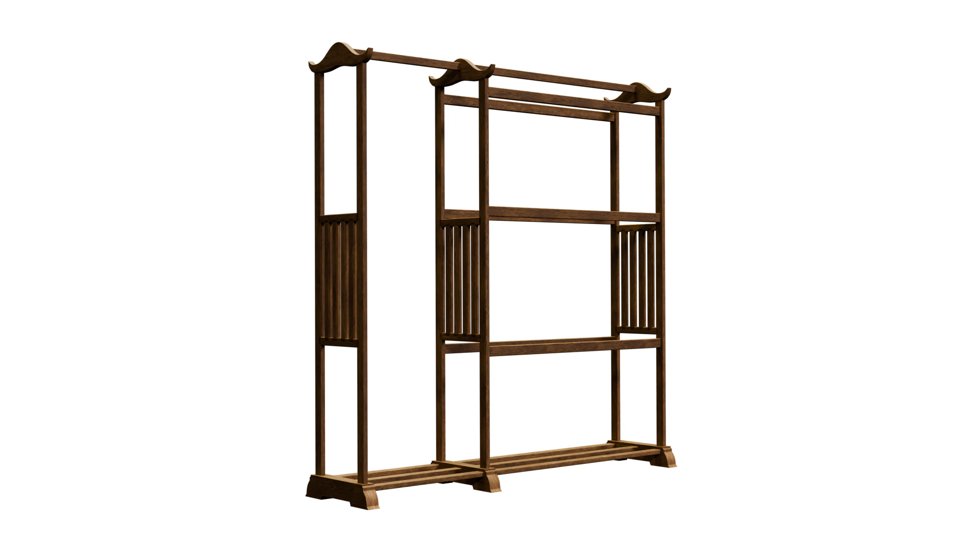 Wooden clothes hanger 3D Model .c4d .max .obj .3ds .fbx .stl .blend 