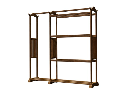 Wooden clothes hanger 3D Model