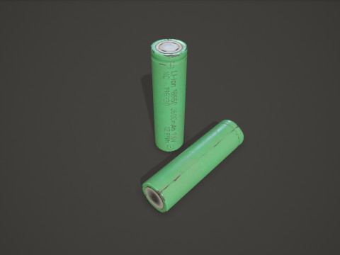 Batterij 18650 5 kleuropties LOD's - PBR Game Ready Low-poly 3D Model