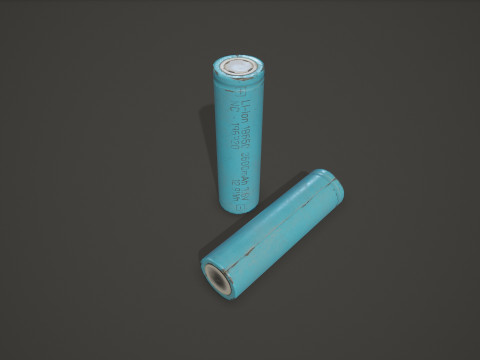 Batterij 18650 5 kleuropties LOD's - PBR Game Ready Low-poly 3D Model