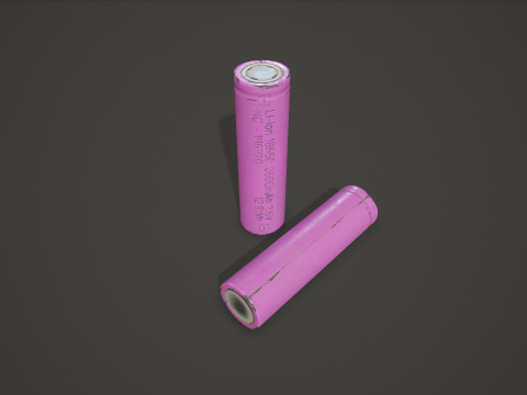 Batterij 18650 5 kleuropties LOD's - PBR Game Ready Low-poly 3D Model