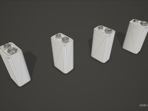 बैटरी पीपी3 9वी 5 रंग विकल्प एलओडी - पीबीआर गेम रेडी लो-पॉली 3D मॉडल