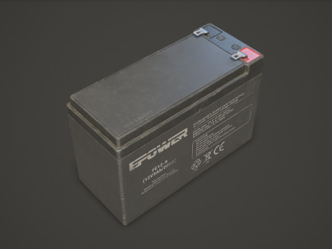 बैटरी एफई 12 वोल्ट 6 रंग विकल्प एलओडी - पीबीआर गेम रेडी लो-पॉली 3D मॉडल