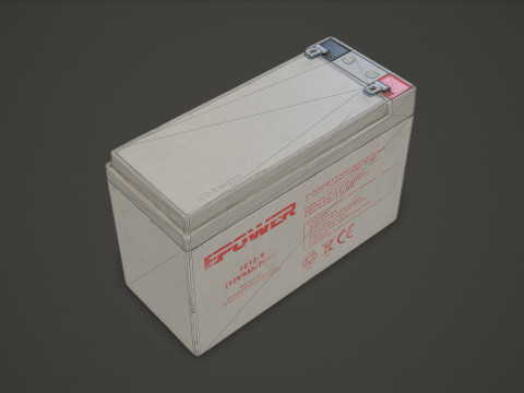 बैटरी एफई 12 वोल्ट 6 रंग विकल्प एलओडी - पीबीआर गेम रेडी लो-पॉली 3D मॉडल