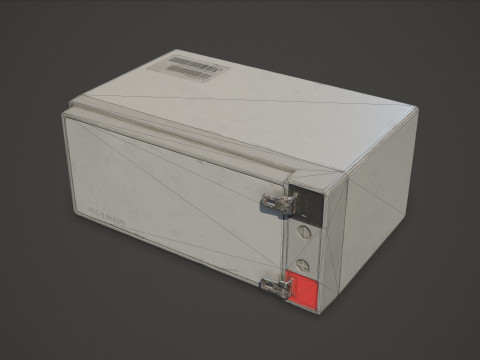 बैटरी एफई 12 वोल्ट 6 रंग विकल्प एलओडी - पीबीआर गेम रेडी लो-पॉली 3D मॉडल