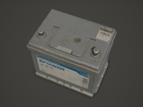 कार बैटरी 62 6CT 12 वोल्ट 2 रंग विकल्प - पीबीआर गेम रेडी लो-पॉली 3D मॉडल