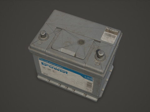 कार बैटरी 62 6CT 12 वोल्ट 2 रंग विकल्प - पीबीआर गेम रेडी लो-पॉली 3D मॉडल