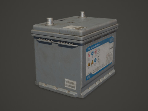 कार बैटरी 62 6CT 12 वोल्ट 2 रंग विकल्प - पीबीआर गेम रेडी लो-पॉली 3D मॉडल