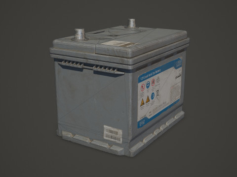 कार बैटरी 62 6CT 12 वोल्ट 2 रंग विकल्प - पीबीआर गेम रेडी लो-पॉली 3D मॉडल