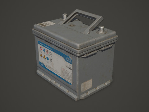 कार बैटरी 62 6CT 12 वोल्ट 2 रंग विकल्प - पीबीआर गेम रेडी लो-पॉली 3D मॉडल
