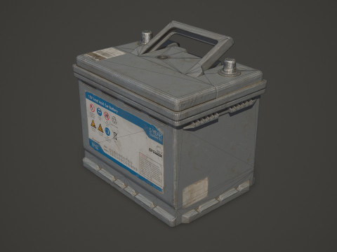 कार बैटरी 62 6CT 12 वोल्ट 2 रंग विकल्प - पीबीआर गेम रेडी लो-पॉली 3D मॉडल
