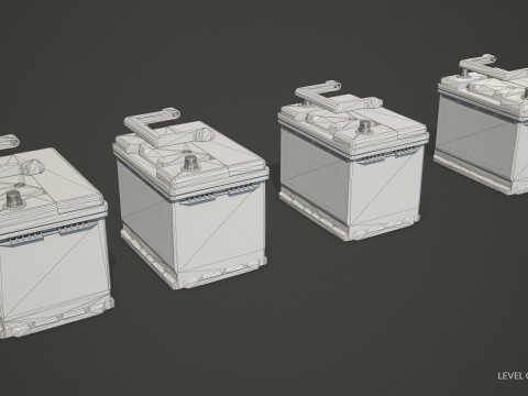 कार बैटरी 62 6CT 12 वोल्ट 2 रंग विकल्प - पीबीआर गेम रेडी लो-पॉली 3D मॉडल