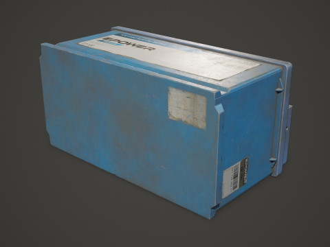 Batterie de voiture 100 6CT 12 Volts 3 options de couleurs - PBR Game Ready Low-poly Modèle 3D