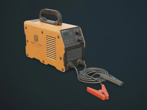 Charger Aki Mobil Lama 5 Pilihan Warna LODs - PBR Game Ready Low-poly Model 3D