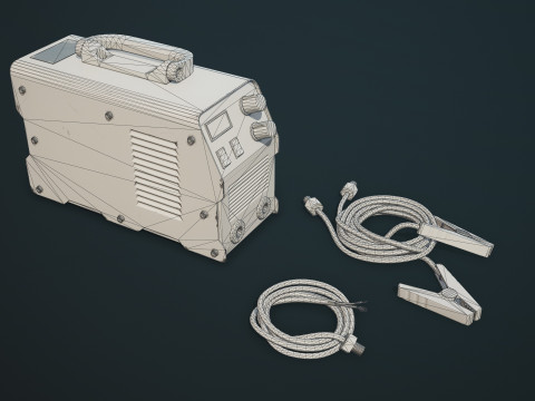 पुरानी कार बैटरी चार्जर 5 रंग विकल्प एलओडी - पीबीआर गेम रेडी लो-पॉली 3D मॉडल