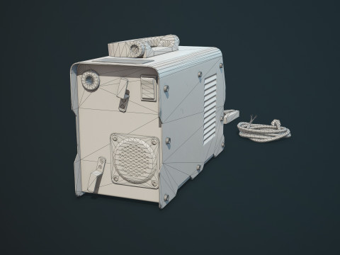 पुरानी कार बैटरी चार्जर 5 रंग विकल्प एलओडी - पीबीआर गेम रेडी लो-पॉली 3D मॉडल