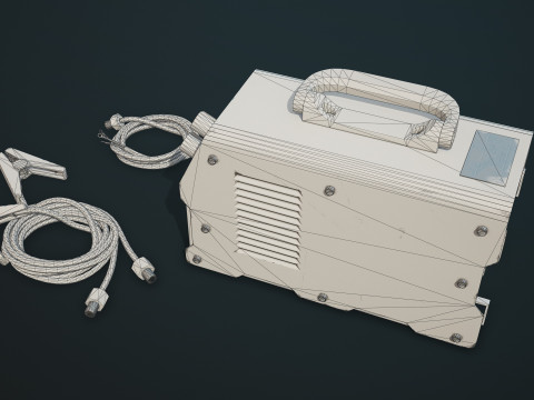 पुरानी कार बैटरी चार्जर 5 रंग विकल्प एलओडी - पीबीआर गेम रेडी लो-पॉली 3D मॉडल