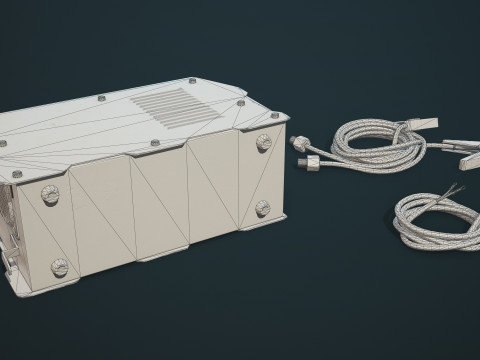 पुरानी कार बैटरी चार्जर 5 रंग विकल्प एलओडी - पीबीआर गेम रेडी लो-पॉली 3D मॉडल