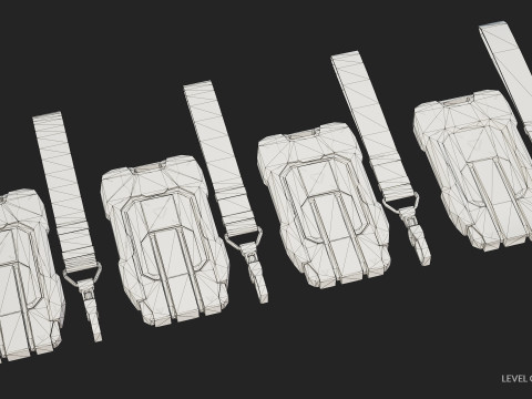 SF キーカード 5 色のオプション LOD - PBR ゲーム対応 ローポリ 3Dモデル