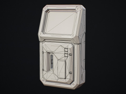 Terminale di accesso fantascientifico e tessera magnetica 5 opzioni colore LOD - PBR Game Ready Low-poly Modello 3D